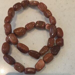 Brown Beaded Bracelet Set